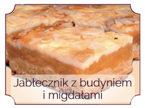 jabąecznik z budyniem i migdaąami